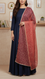 Red Screen Printed Chiffon Dupatta PD6023