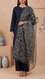 Black Embellished Net Dupatta PD6080