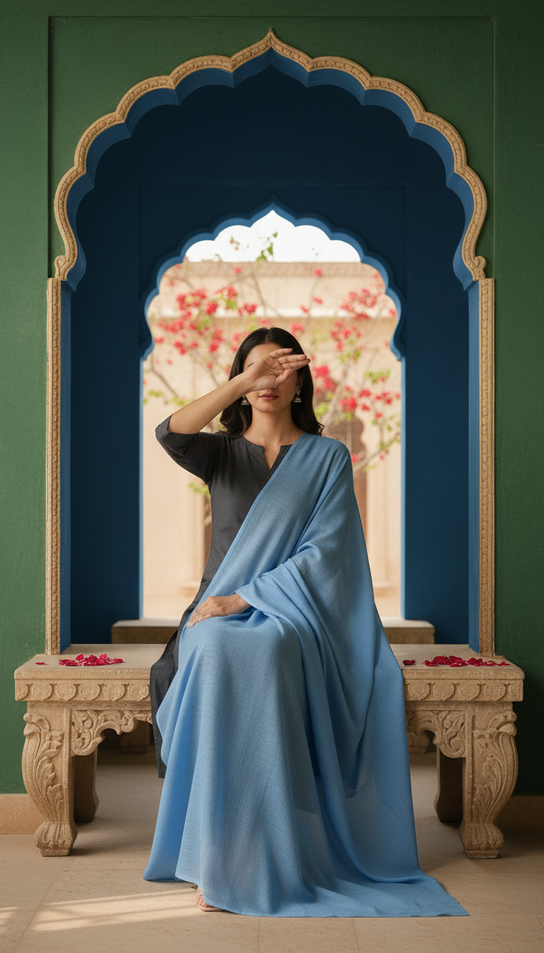 Sky Blue Summer Stole PD6106
