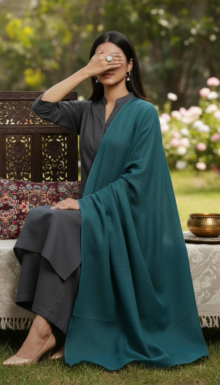 Teal Blue Summer Stole PD6108