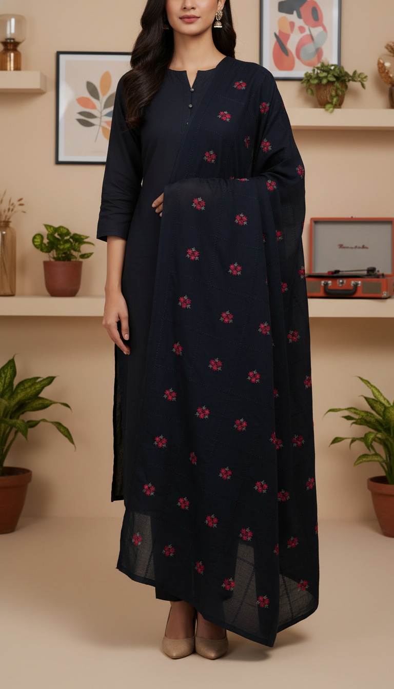 Black Summer Shawl PD6119