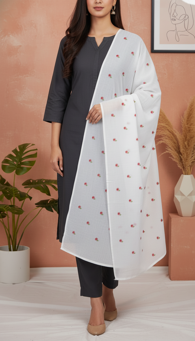 White Summer Shawl PD6119