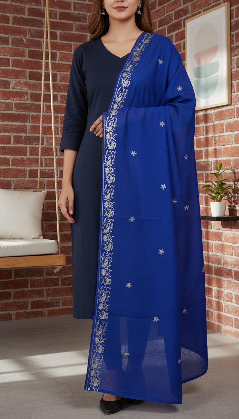 Royal Blue Summer Shawl PD6122
