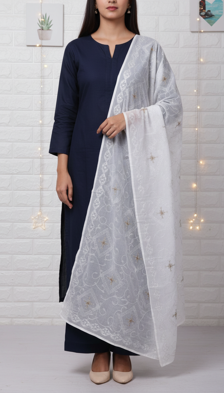 White Summer Shawl PD6123