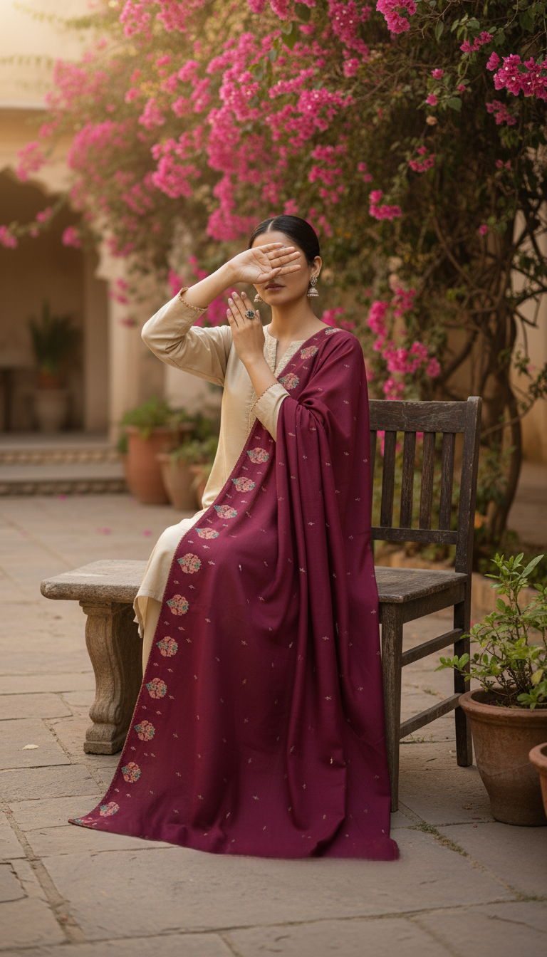 Maroon Summer Shawl PD6124