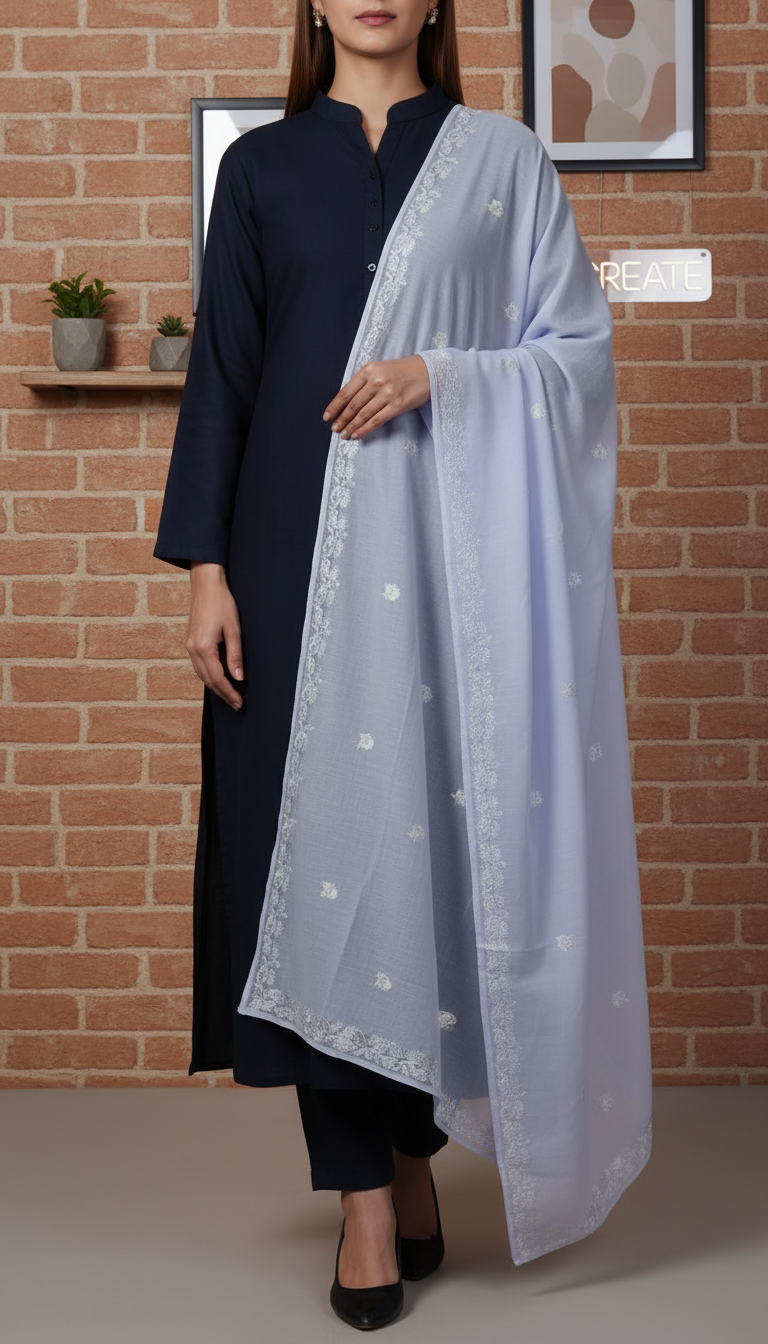 White Summer Shawl PD6125