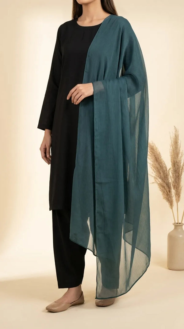 Green Plain Chiffon Dupatta PD613111