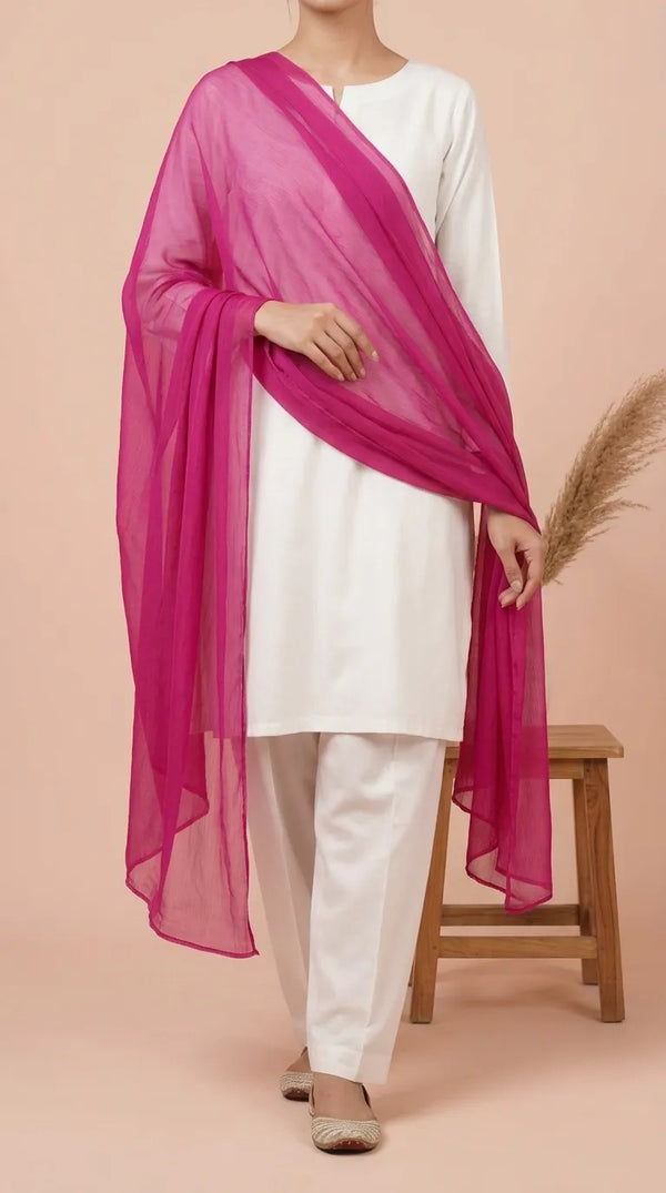 Purple Solid Chiffon Duppata PD613166