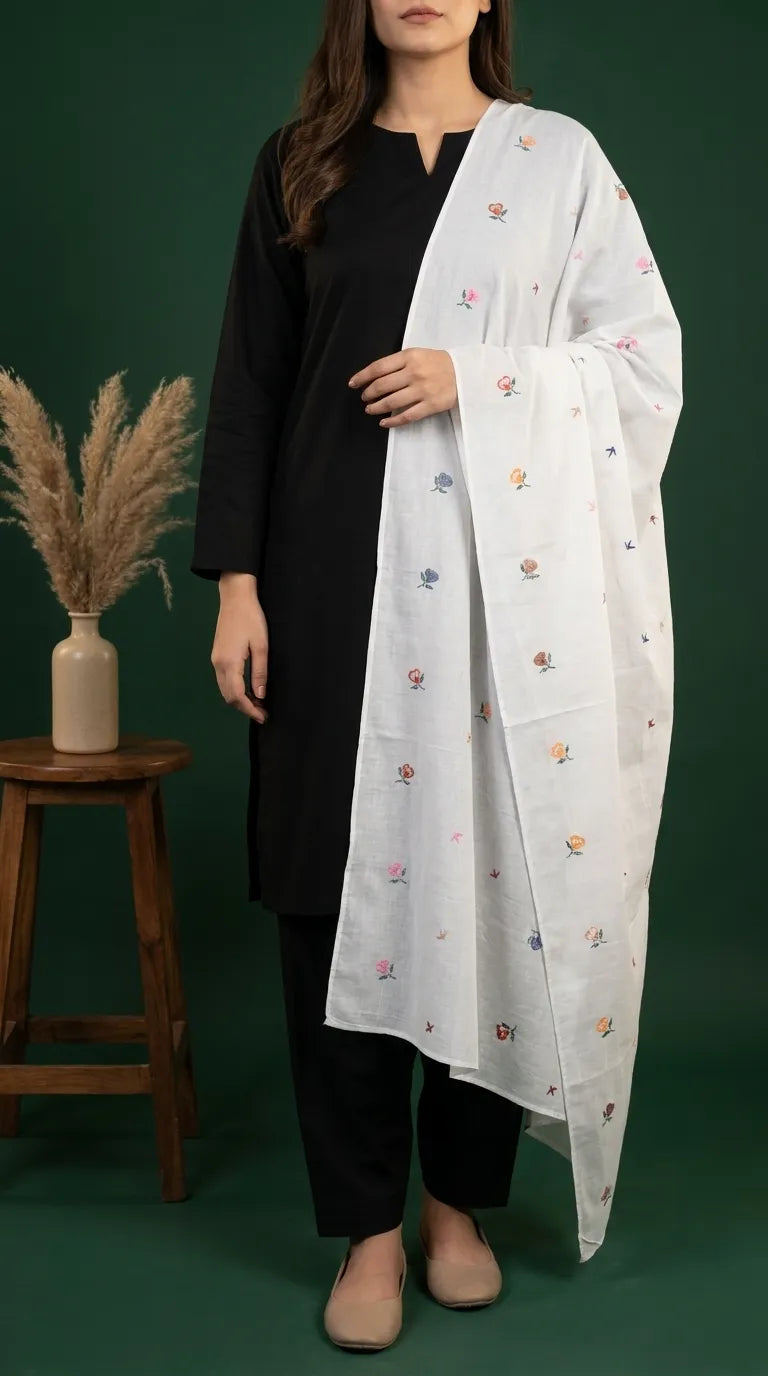 White Summer Shawl PD618009