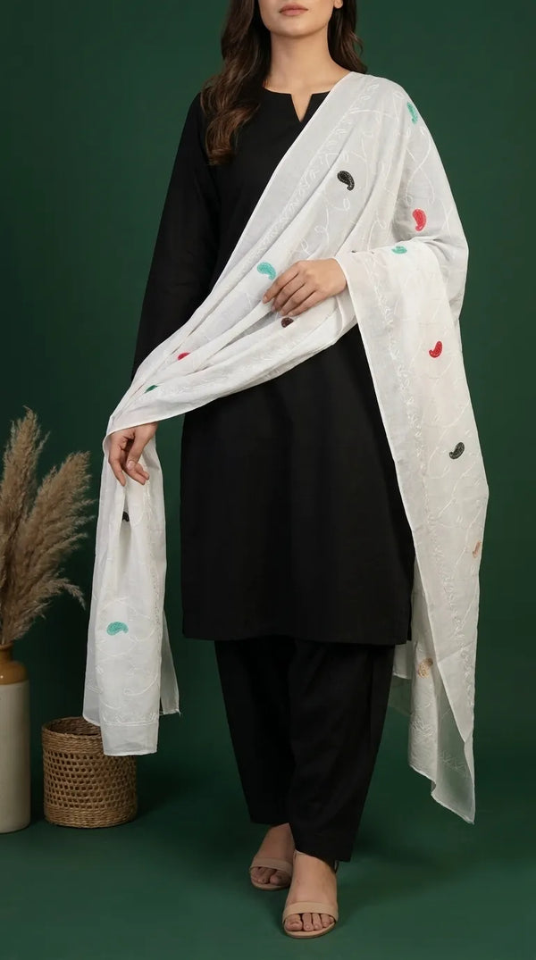 White Summer Cotton Shawl PD618409