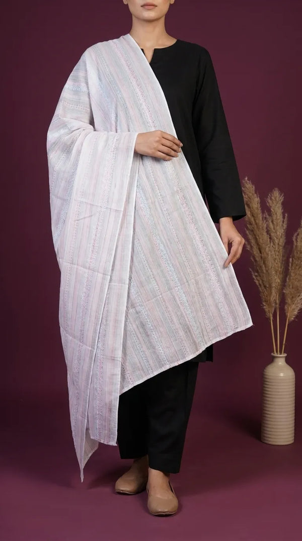 White Summer Cotton Shawl PD619009
