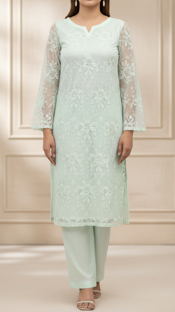 2PC- Embellished Net Co-ord Set PF5008