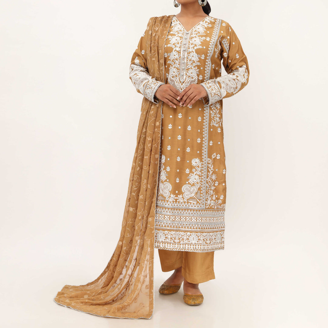 3PC- Viscose Embellished Suit PF5166
