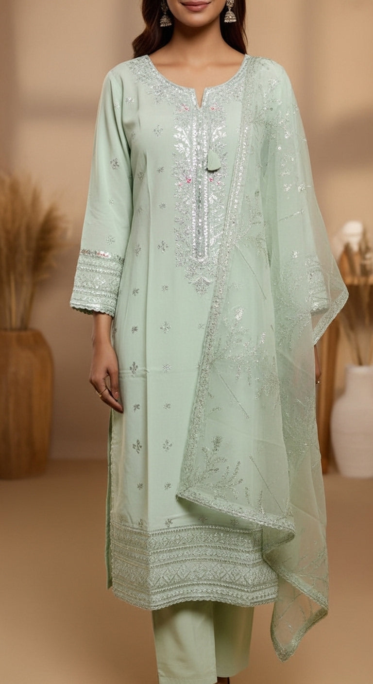 3 PC Embellished Suit PF6010