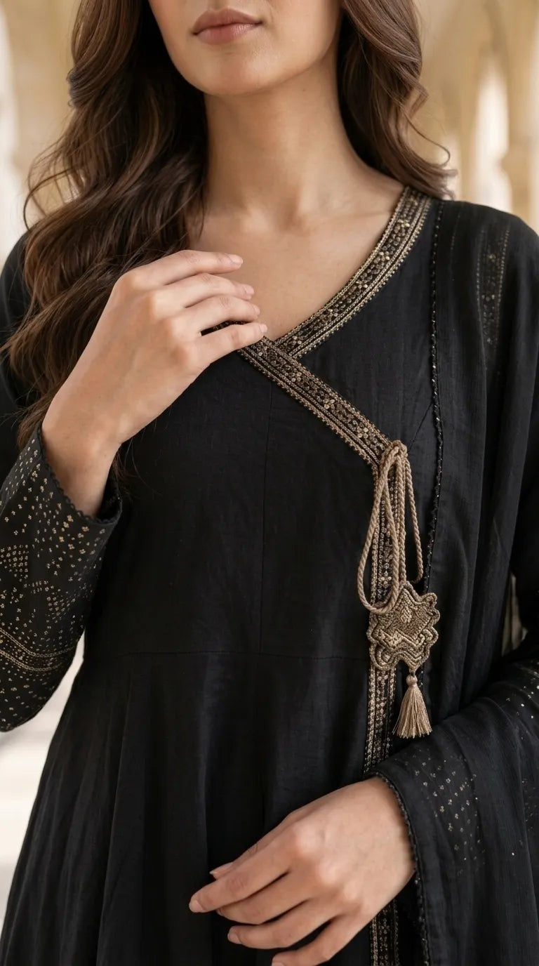 3 PC Embellished Net Stitched Suit PF601901