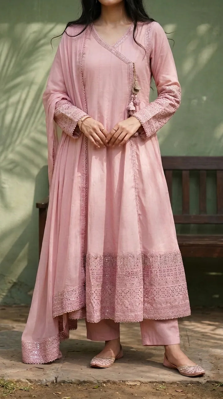 3 PC Embellished Net Stitched Suit PF601918