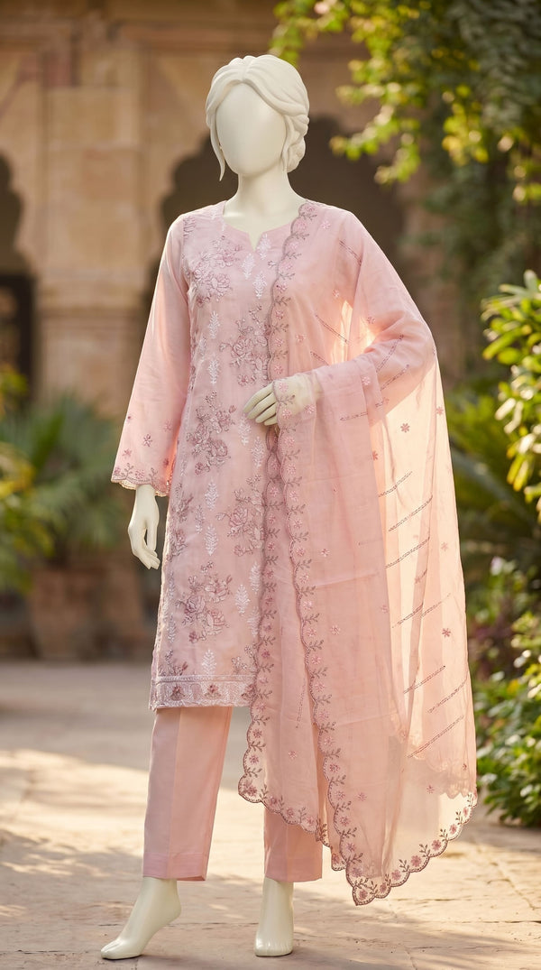 3 PC Embellished Cambric Suit PF609618