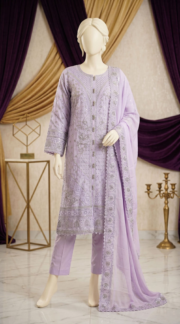 3 PC Embellished Cotton Suit PF613466