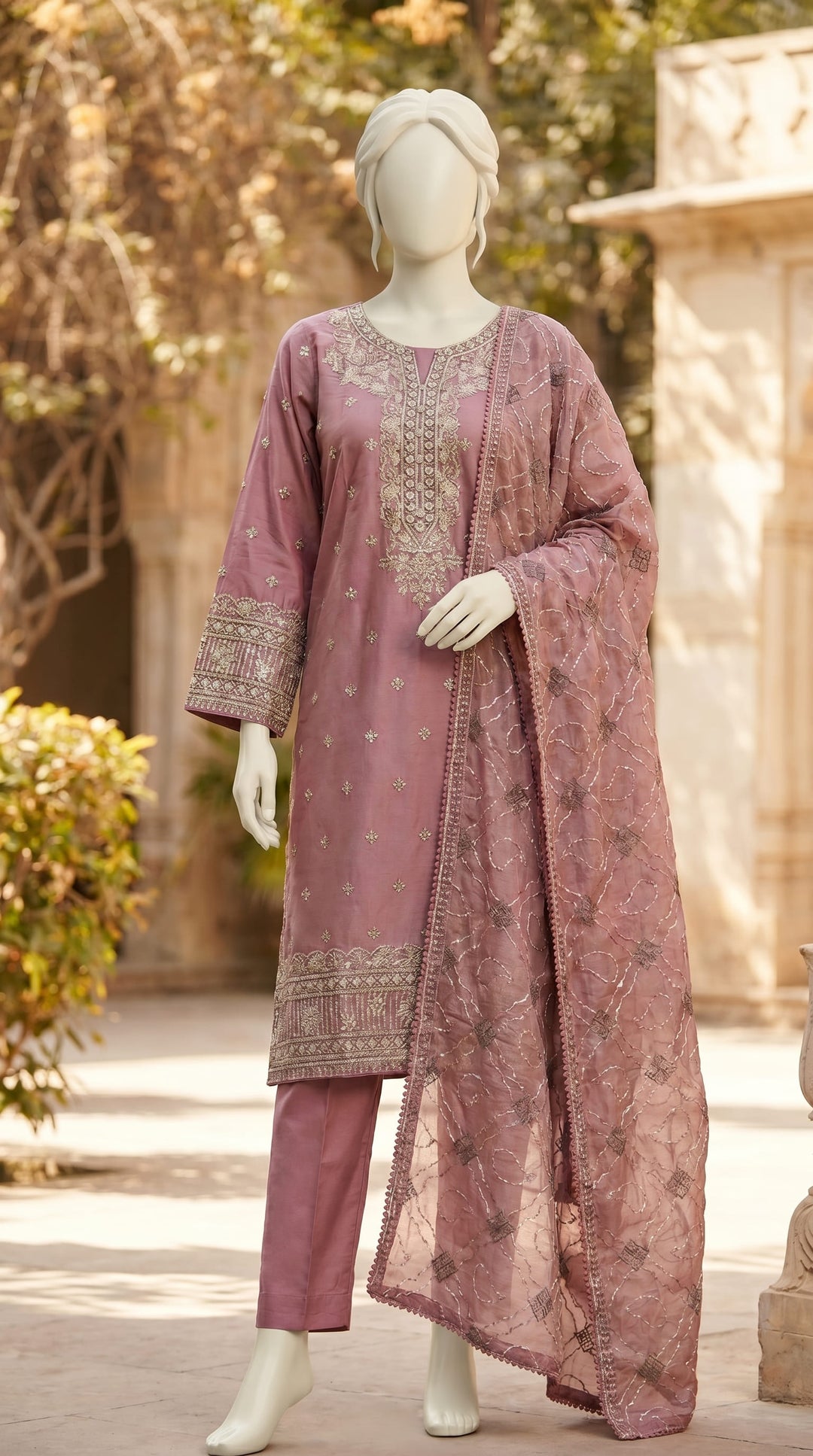 3 PC Embellished Lawn Suit PF6143B1