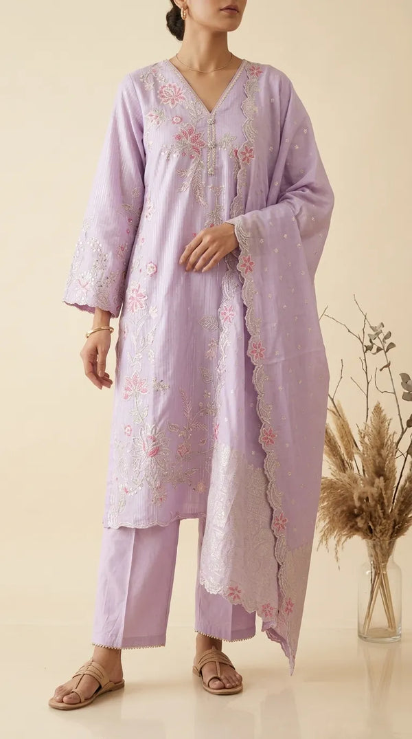 3 PC Embellished Net Suit PF614543