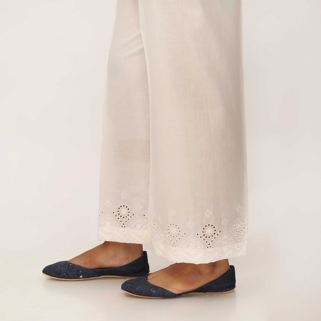 White Cotton Cambric Trouser PL5062