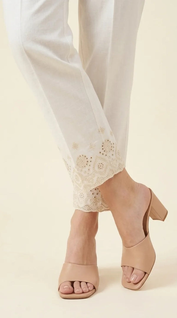 Embellished Cambric Plain Trouser PL506293