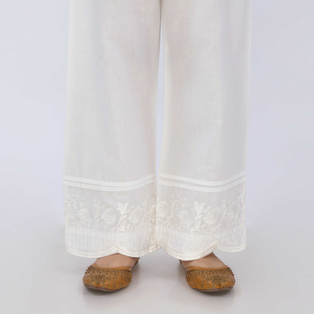 White Cotton Cambric Trouser PL5069