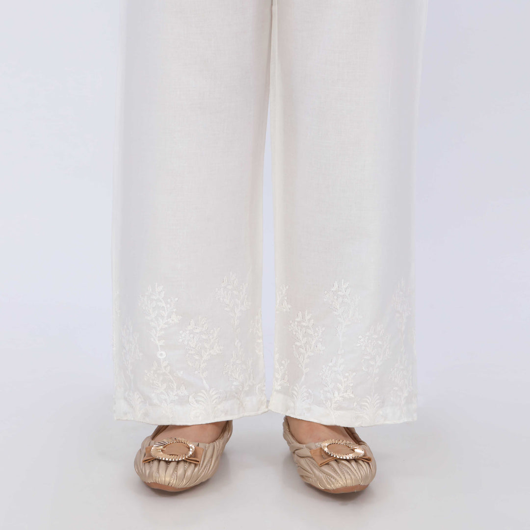 White Cotton Cambric Trouser PL5071