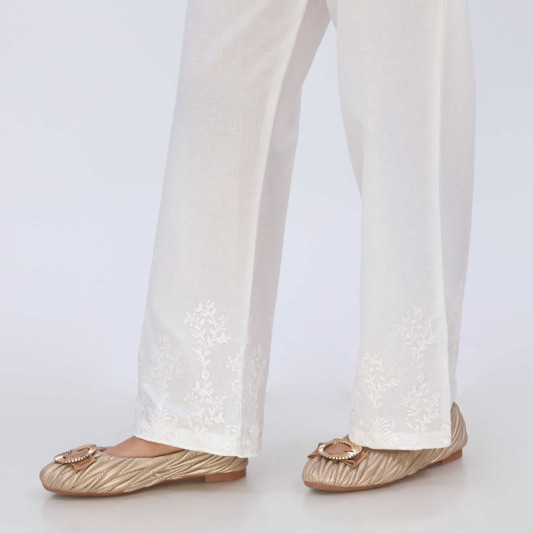 White Cotton Cambric Trouser PL5071