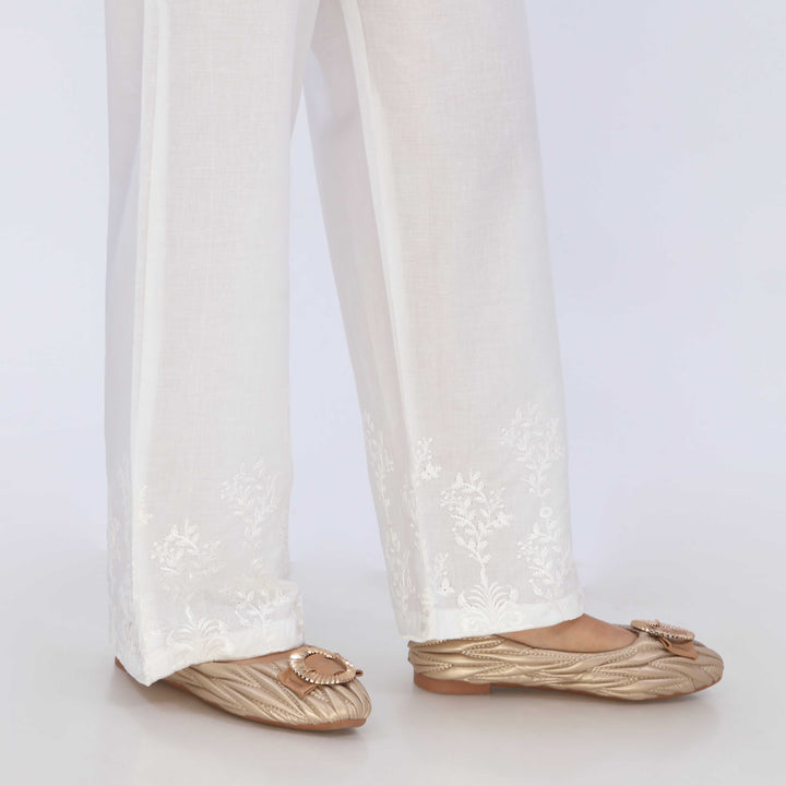 White Cotton Cambric Trouser PL5071