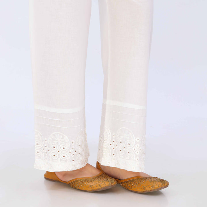 White Cotton Cambric Trouser PL5073