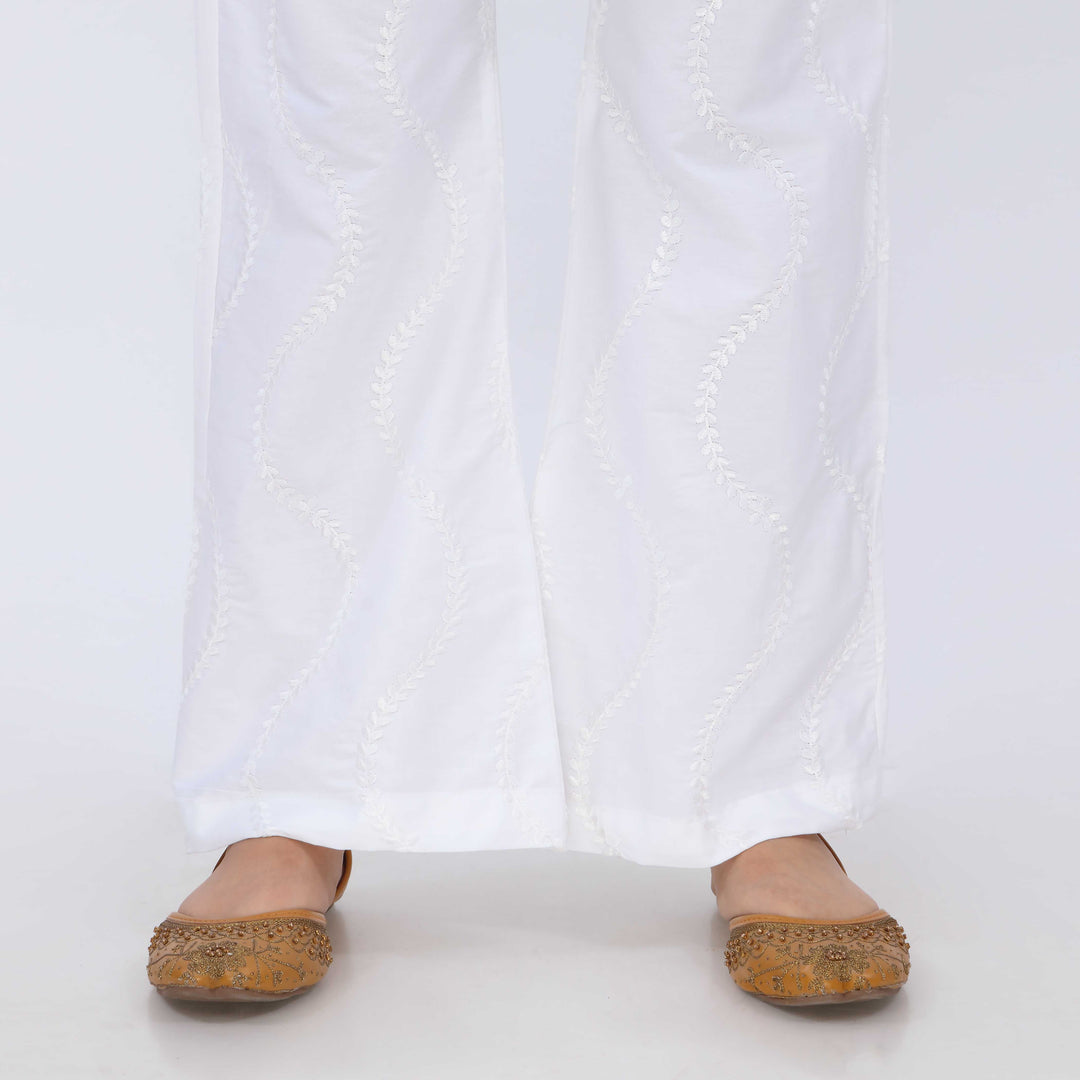 White Cotton Cambric Trouser PL5075