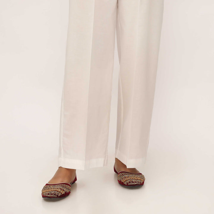 White Cotton Cambric Trouser PL5118