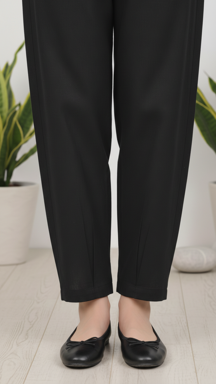 Black Slub Khader Ballon Pants PL5137