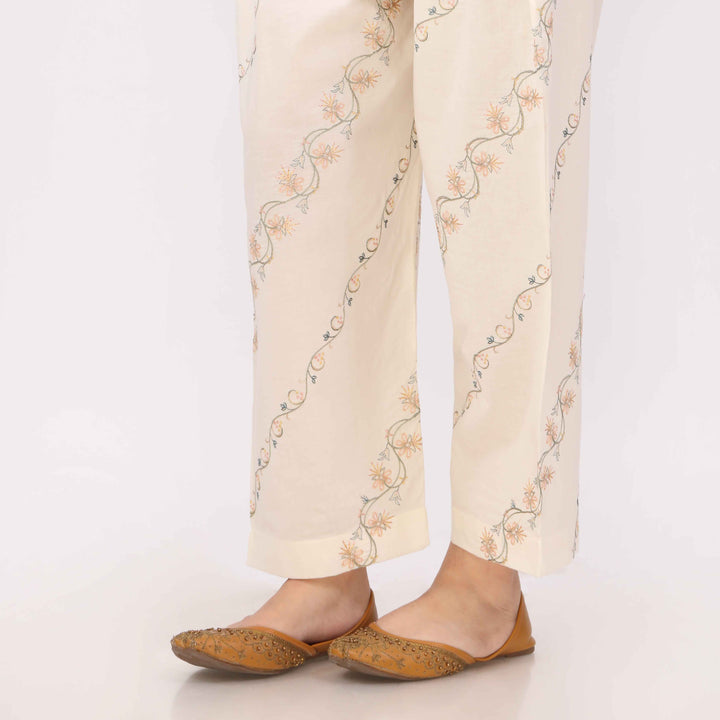 White Cotton Cambric Trouser PL5152