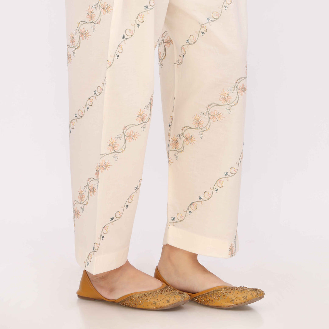 White Cotton Cambric Trouser PL5152