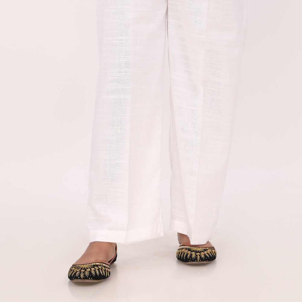 White Slub Khader Basic Trouser PL5160