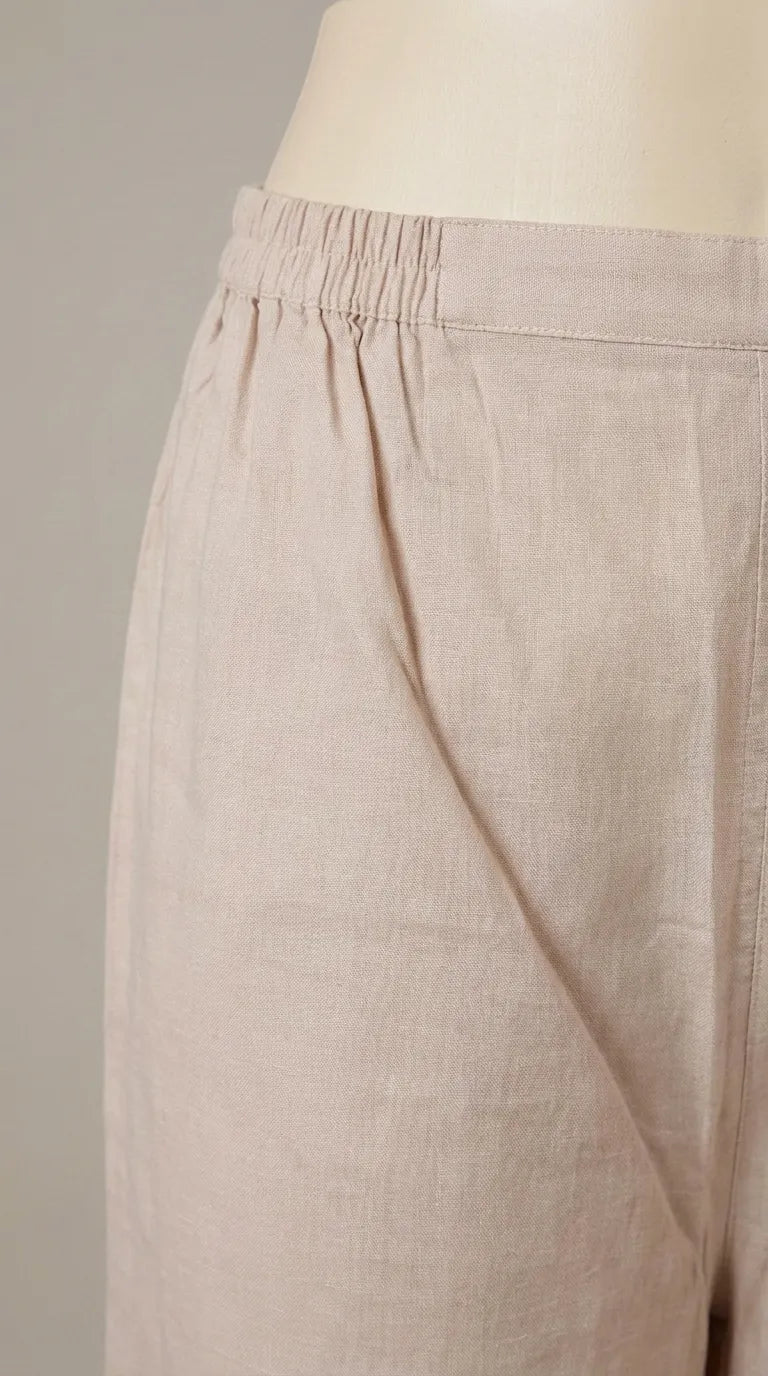 Beige Embroidered Cambric Trouser PL606562