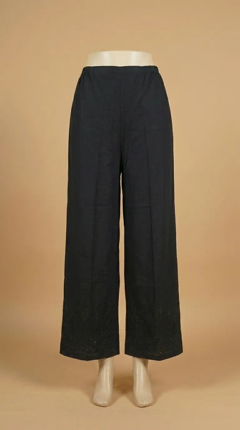 Black Embellished Cambric Trouser PL606601