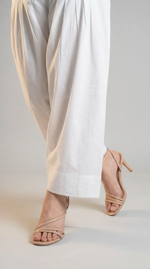 White Plain Cambric Trouser PL607009