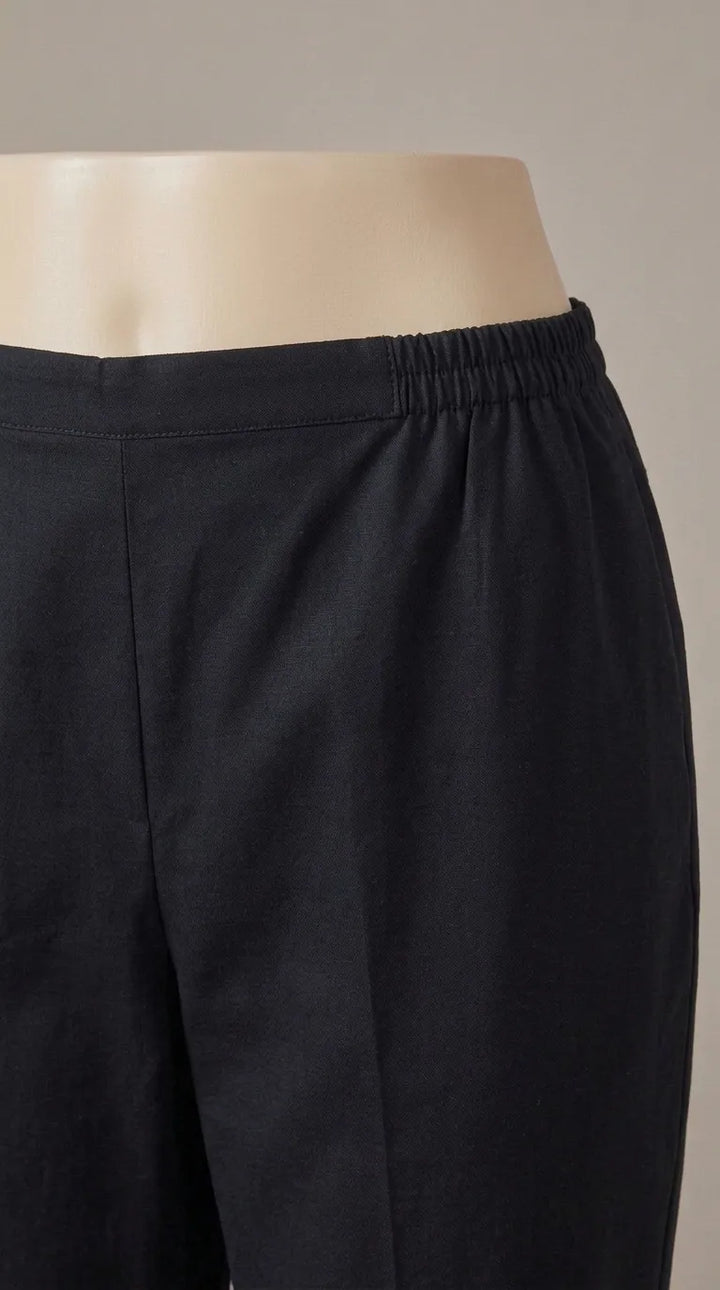 Black Solid Cambric Trouser PL607101
