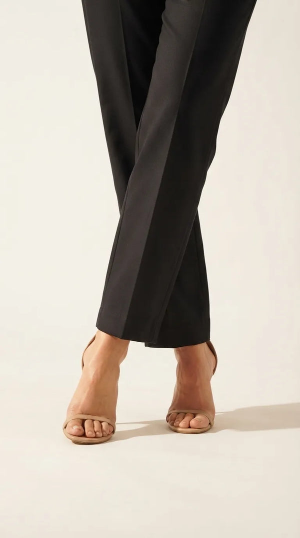 Black Solid Cambric Trouser PL607101