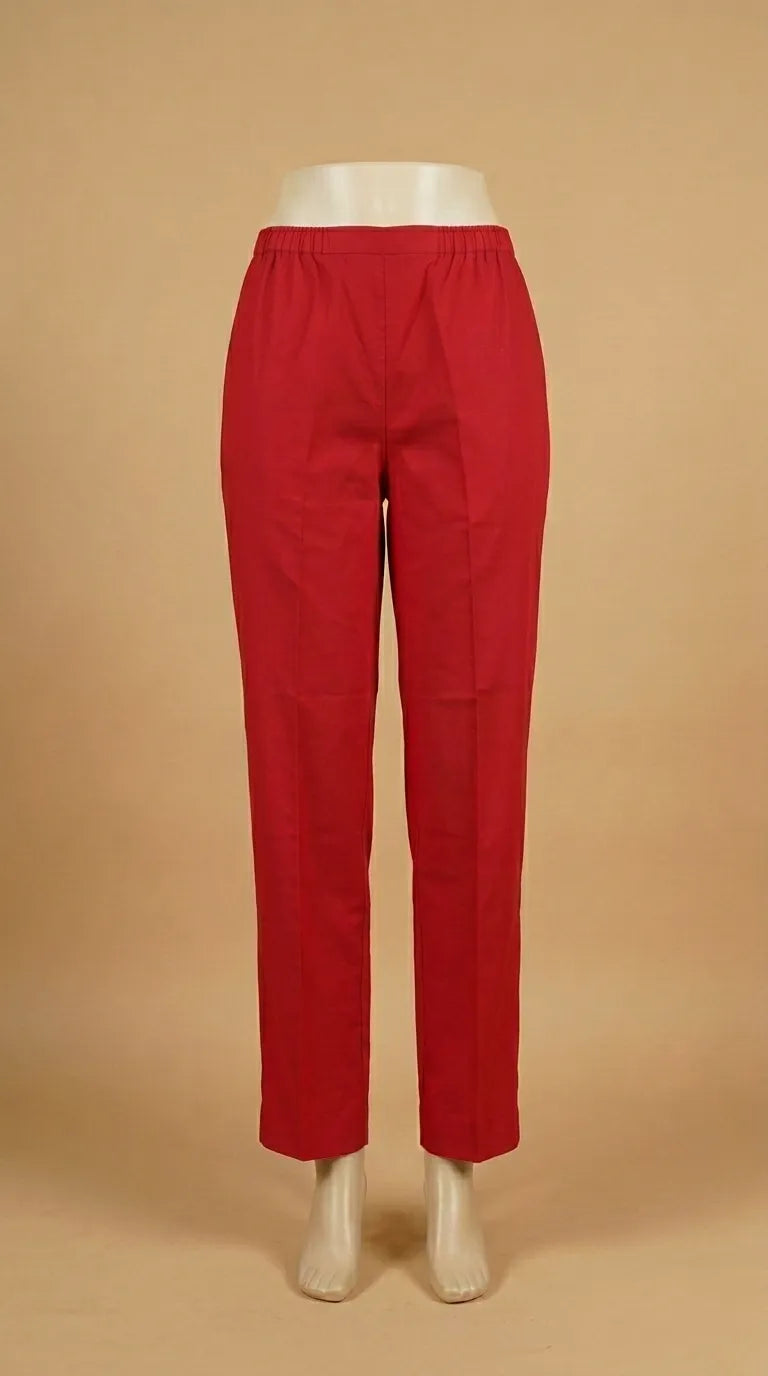Red Solid Cambric Trouser PL607113