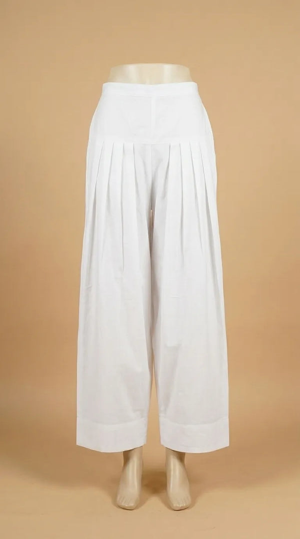 Off/White Solid Cambric Shalwar PL607393