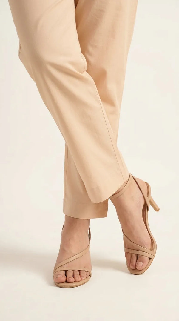 Beige Plain Cambric Trouser PL607862