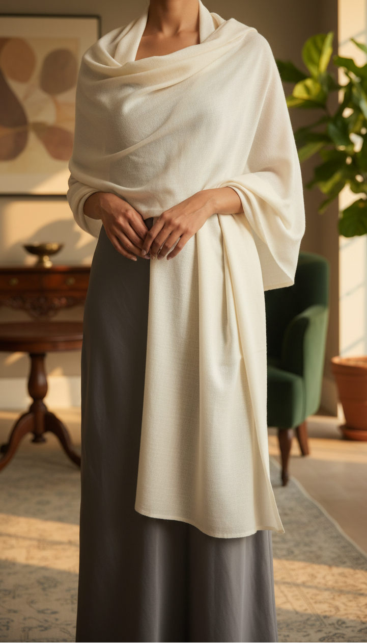 Cream Winter Stole PN5091