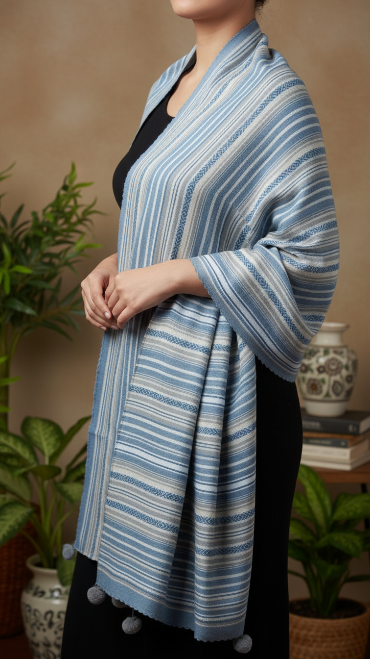 Sky Blue Winter Stole PN5114