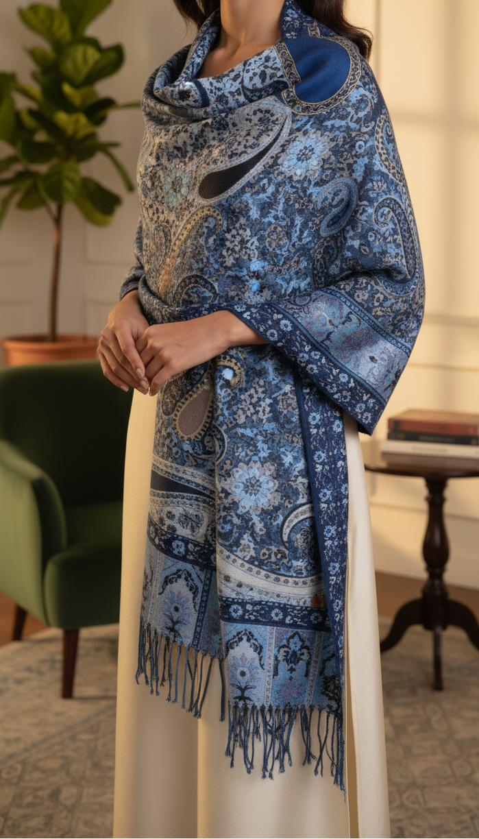 Blue Winter Stole PN5180