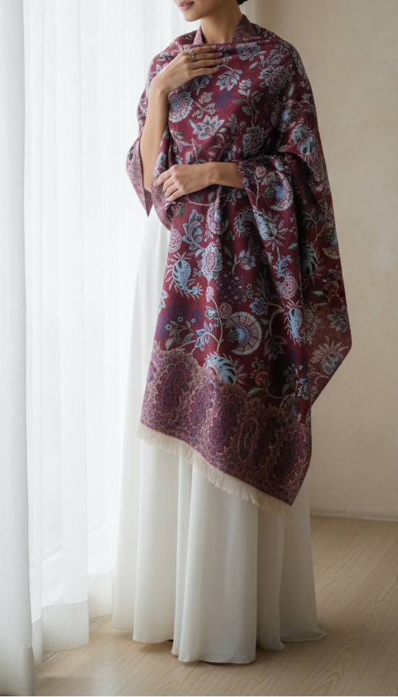 Maroon Winter Stole PN5239