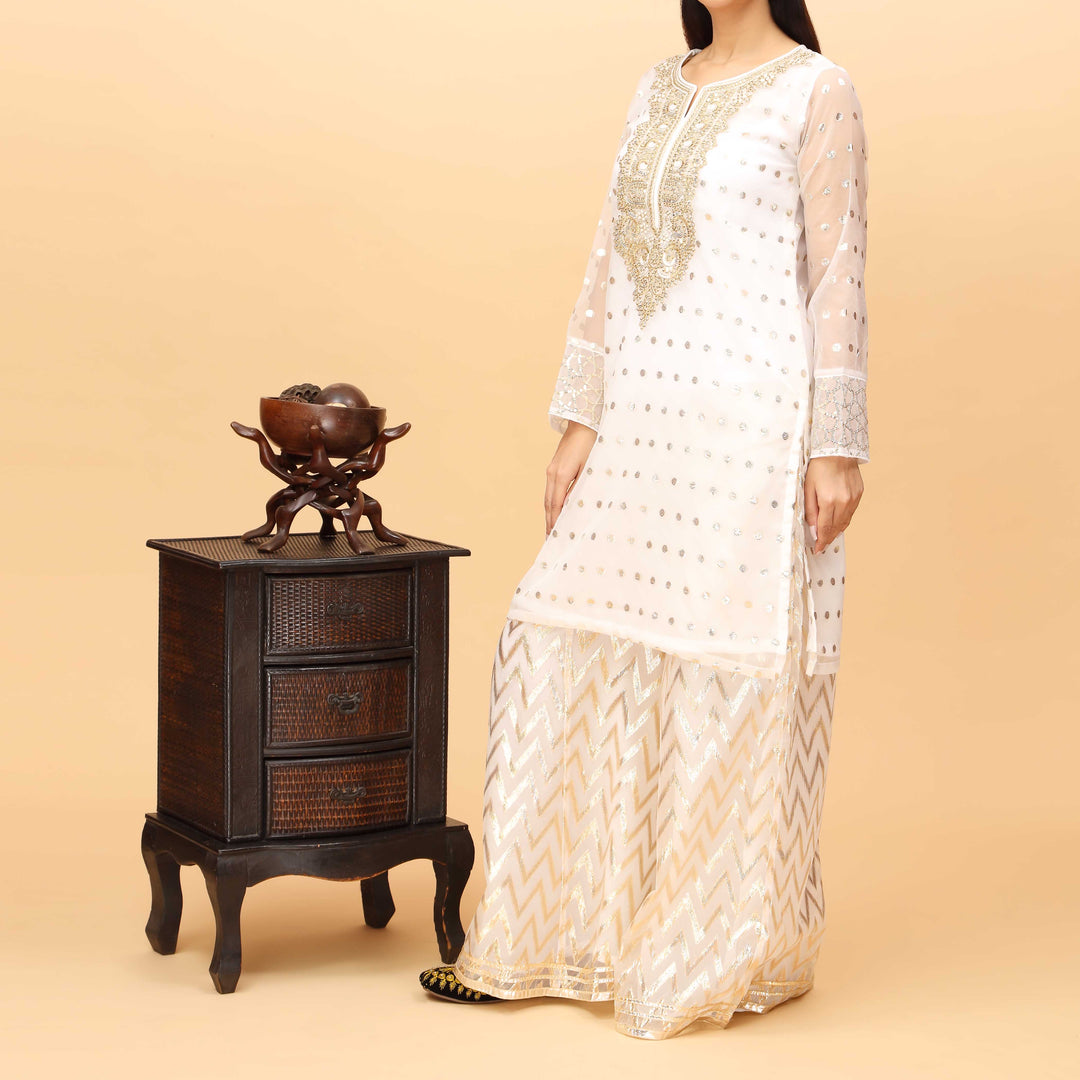 2PC- Embellished Organza Zari Suit PS4229